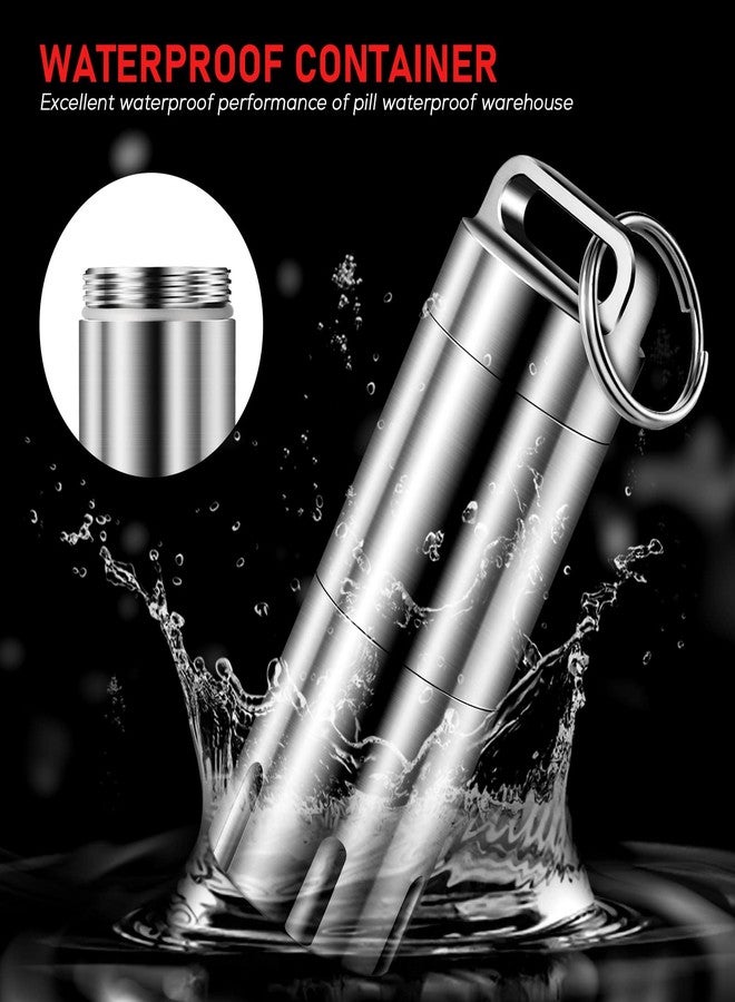 TISUR Titanium Small Pill Holder Keychain, Portable Pill Case Waterproof Pocket Pill Box Container Carrier to Hold Pills, Vitamins, Fish Oil, Supplements - Image 5